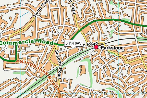 BH14 8AS map - OS VectorMap District (Ordnance Survey) BH14 8AS map - OS VectorMap District (Ordnance Survey)