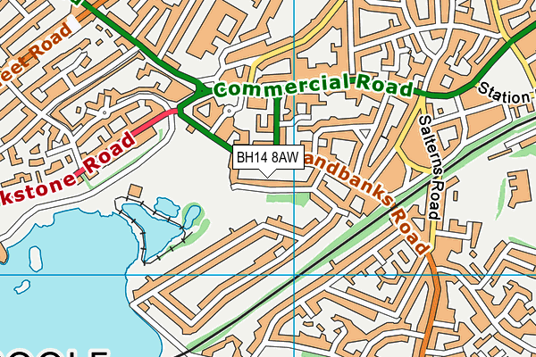 BH14 8AW map - OS VectorMap District (Ordnance Survey) BH14 8AW map - OS VectorMap District (Ordnance Survey)