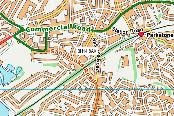 BH14 8AX map - OS VectorMap District (Ordnance Survey) BH14 8AX map - OS VectorMap District (Ordnance Survey)