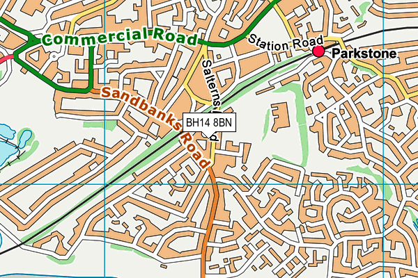 BH14 8BN map - OS VectorMap District (Ordnance Survey) BH14 8BN map - OS VectorMap District (Ordnance Survey)