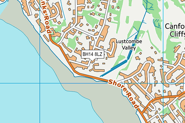 BH14 8LZ map - OS VectorMap District (Ordnance Survey) BH14 8LZ map - OS VectorMap District (Ordnance Survey)