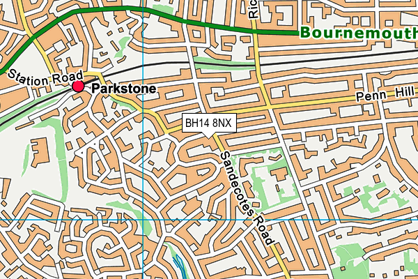 BH14 8NX map - OS VectorMap District (Ordnance Survey) BH14 8NX map - OS VectorMap District (Ordnance Survey)