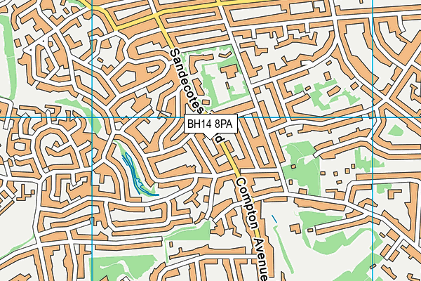 BH14 8PA map - OS VectorMap District (Ordnance Survey) BH14 8PA map - OS VectorMap District (Ordnance Survey)