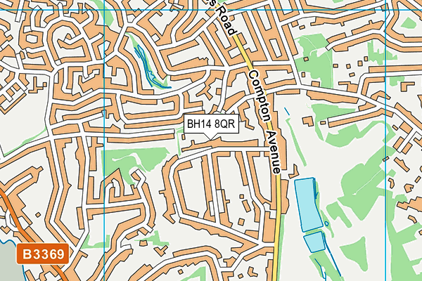 BH14 8QR map - OS VectorMap District (Ordnance Survey) BH14 8QR map - OS VectorMap District (Ordnance Survey)