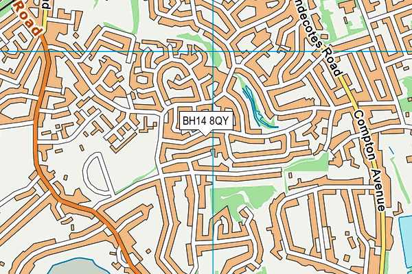 BH14 8QY map - OS VectorMap District (Ordnance Survey) BH14 8QY map - OS VectorMap District (Ordnance Survey)