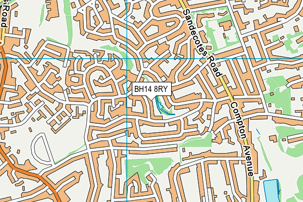 BH14 8RY map - OS VectorMap District (Ordnance Survey) BH14 8RY map - OS VectorMap District (Ordnance Survey)