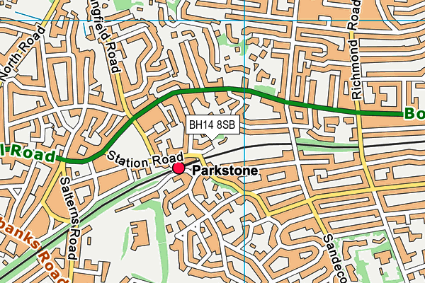 BH14 8SB map - OS VectorMap District (Ordnance Survey) BH14 8SB map - OS VectorMap District (Ordnance Survey)
