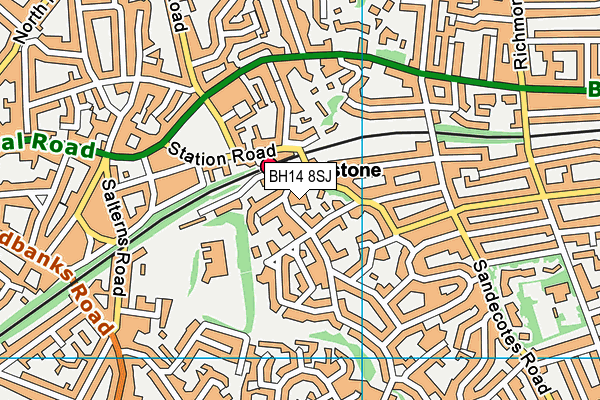 BH14 8SJ map - OS VectorMap District (Ordnance Survey) BH14 8SJ map - OS VectorMap District (Ordnance Survey)