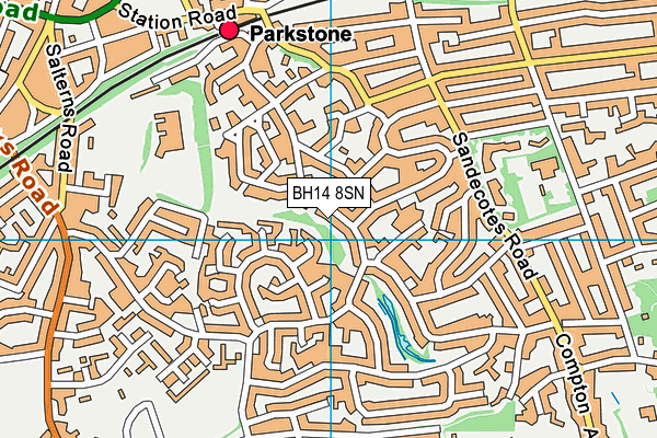 BH14 8SN map - OS VectorMap District (Ordnance Survey) BH14 8SN map - OS VectorMap District (Ordnance Survey)