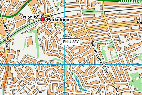 BH14 8SY map - OS VectorMap District (Ordnance Survey) BH14 8SY map - OS VectorMap District (Ordnance Survey)