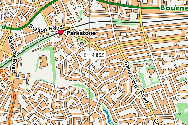 BH14 8SZ map - OS VectorMap District (Ordnance Survey) BH14 8SZ map - OS VectorMap District (Ordnance Survey)