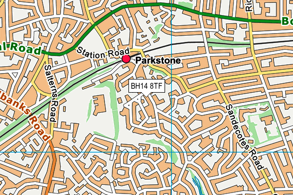 BH14 8TF map - OS VectorMap District (Ordnance Survey) BH14 8TF map - OS VectorMap District (Ordnance Survey)
