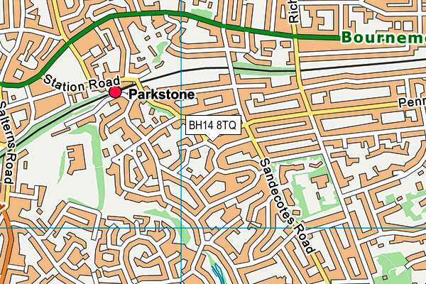 BH14 8TQ map - OS VectorMap District (Ordnance Survey) BH14 8TQ map - OS VectorMap District (Ordnance Survey)