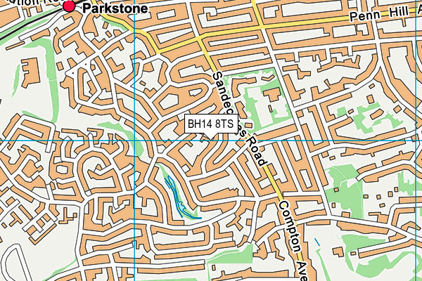 BH14 8TS map - OS VectorMap District (Ordnance Survey) BH14 8TS map - OS VectorMap District (Ordnance Survey)