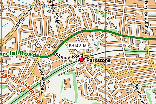BH14 8UA map - OS VectorMap District (Ordnance Survey)