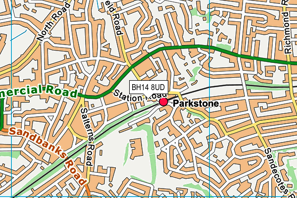 BH14 8UD map - OS VectorMap District (Ordnance Survey) BH14 8UD map - OS VectorMap District (Ordnance Survey)
