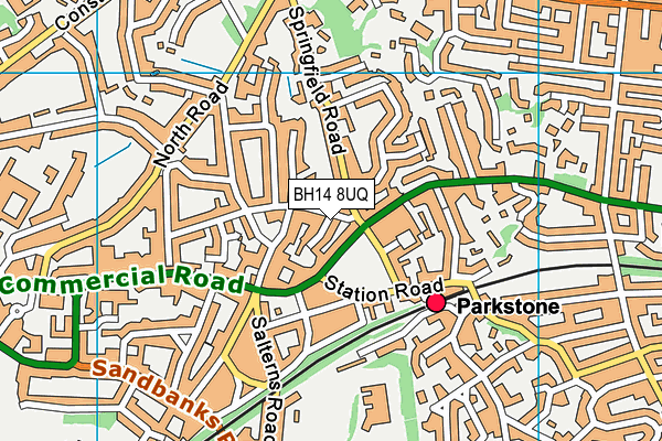 BH14 8UQ map - OS VectorMap District (Ordnance Survey)