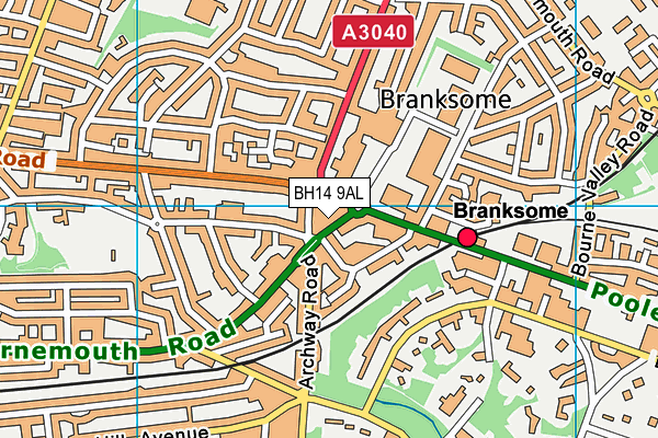 BH14 9AL map - OS VectorMap District (Ordnance Survey) BH14 9AL map - OS VectorMap District (Ordnance Survey)