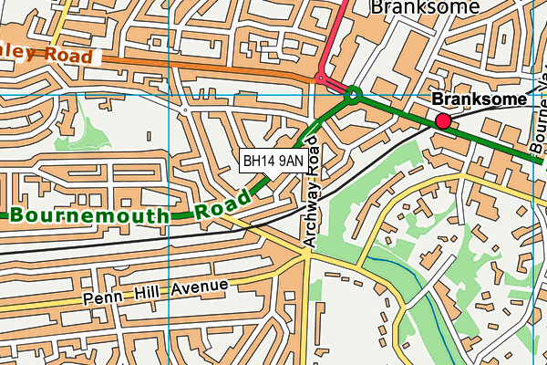 BH14 9AN map - OS VectorMap District (Ordnance Survey) BH14 9AN map - OS VectorMap District (Ordnance Survey)