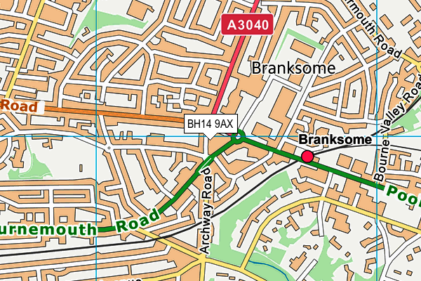 BH14 9AX map - OS VectorMap District (Ordnance Survey) BH14 9AX map - OS VectorMap District (Ordnance Survey)