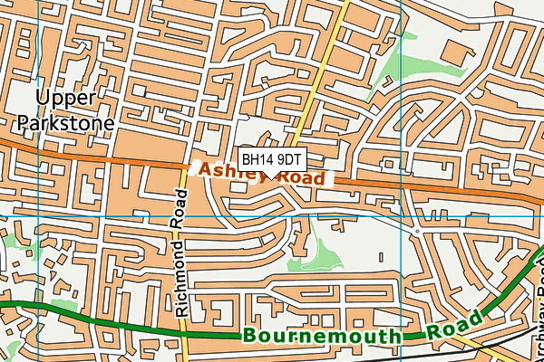 BH14 9DT map - OS VectorMap District (Ordnance Survey)
