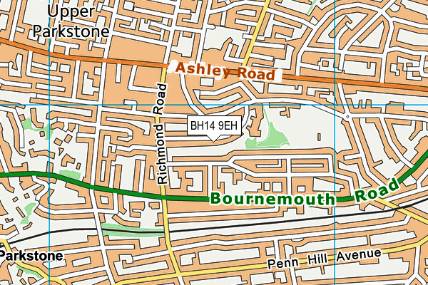 BH14 9EH map - OS VectorMap District (Ordnance Survey)