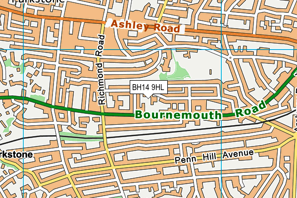BH14 9HL map - OS VectorMap District (Ordnance Survey) BH14 9HL map - OS VectorMap District (Ordnance Survey)