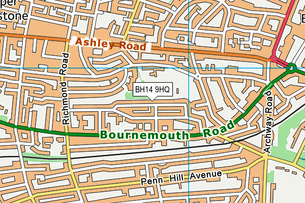 BH14 9HQ map - OS VectorMap District (Ordnance Survey) BH14 9HQ map - OS VectorMap District (Ordnance Survey)