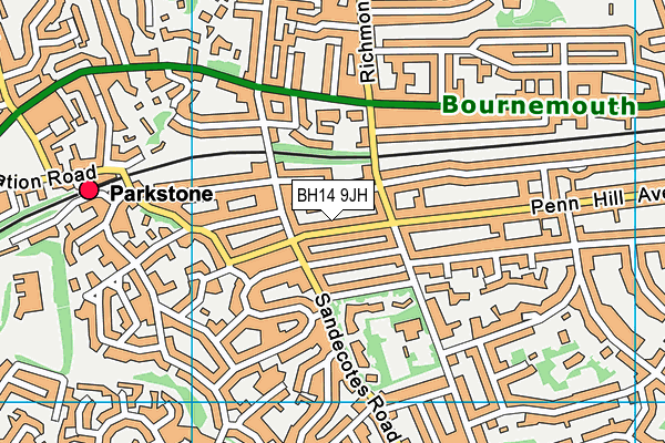 BH14 9JH map - OS VectorMap District (Ordnance Survey) BH14 9JH map - OS VectorMap District (Ordnance Survey)