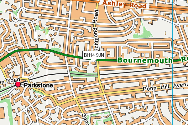 BH14 9JN map - OS VectorMap District (Ordnance Survey) BH14 9JN map - OS VectorMap District (Ordnance Survey)