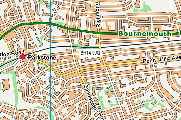BH14 9JQ map - OS VectorMap District (Ordnance Survey) BH14 9JQ map - OS VectorMap District (Ordnance Survey)