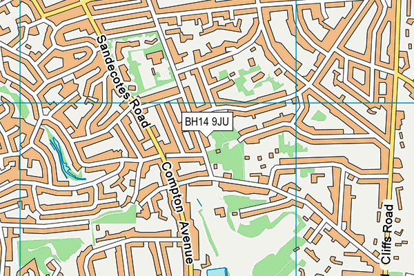 BH14 9JU map - OS VectorMap District (Ordnance Survey) BH14 9JU map - OS VectorMap District (Ordnance Survey)