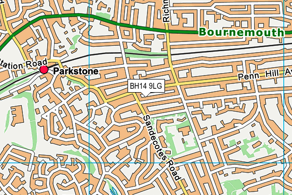 BH14 9LG map - OS VectorMap District (Ordnance Survey)