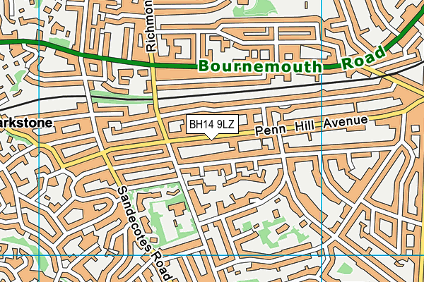 BH14 9LZ map - OS VectorMap District (Ordnance Survey) BH14 9LZ map - OS VectorMap District (Ordnance Survey)