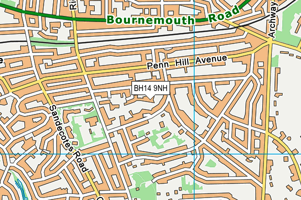 BH14 9NH map - OS VectorMap District (Ordnance Survey) BH14 9NH map - OS VectorMap District (Ordnance Survey)