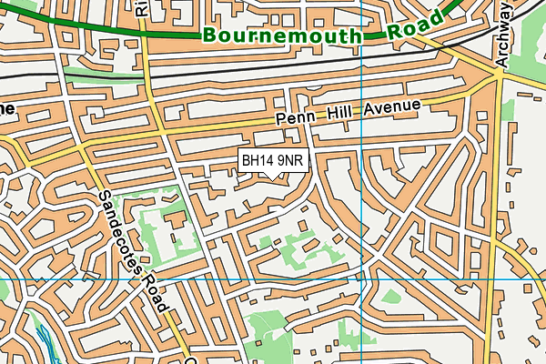 BH14 9NR map - OS VectorMap District (Ordnance Survey) BH14 9NR map - OS VectorMap District (Ordnance Survey)