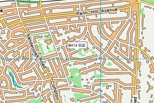 BH14 9QE map - OS VectorMap District (Ordnance Survey) BH14 9QE map - OS VectorMap District (Ordnance Survey)
