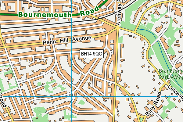 BH14 9QG map - OS VectorMap District (Ordnance Survey) BH14 9QG map - OS VectorMap District (Ordnance Survey)