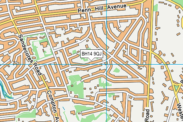 BH14 9QJ map - OS VectorMap District (Ordnance Survey) BH14 9QJ map - OS VectorMap District (Ordnance Survey)