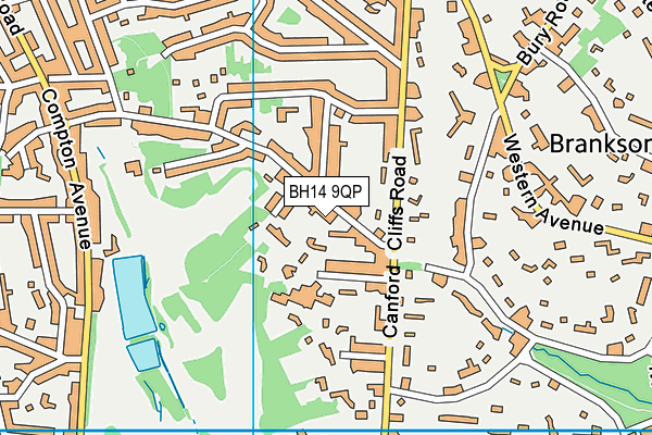 BH14 9QP map - OS VectorMap District (Ordnance Survey) BH14 9QP map - OS VectorMap District (Ordnance Survey)