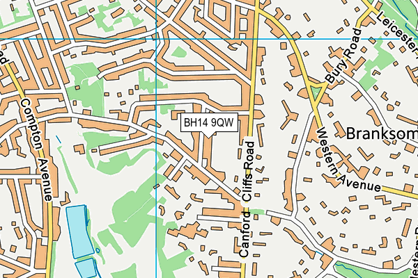 BH14 9QW map - OS VectorMap District (Ordnance Survey) BH14 9QW map - OS VectorMap District (Ordnance Survey)