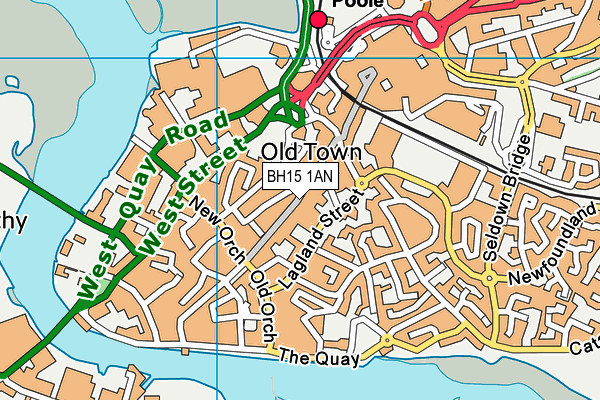 BH15 1AN map - OS VectorMap District (Ordnance Survey)