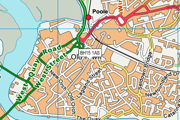 BH15 1AS map - OS VectorMap District (Ordnance Survey)