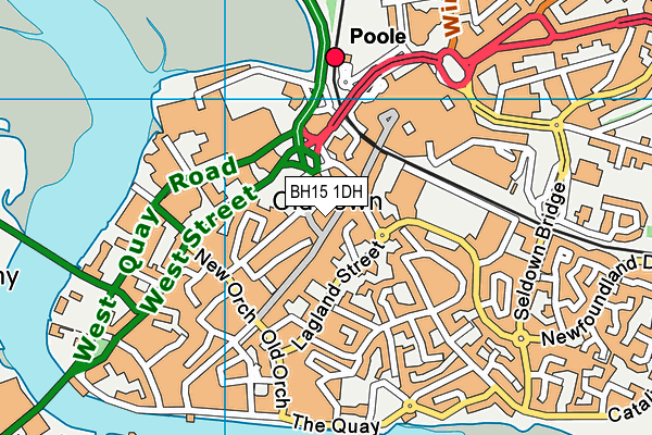BH15 1DH map - OS VectorMap District (Ordnance Survey) BH15 1DH map - OS VectorMap District (Ordnance Survey)