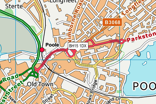 BH15 1DX map - OS VectorMap District (Ordnance Survey) BH15 1DX map - OS VectorMap District (Ordnance Survey)