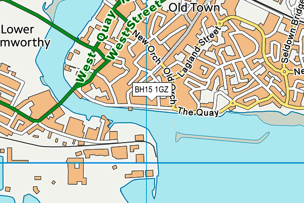 BH15 1GZ map - OS VectorMap District (Ordnance Survey) BH15 1GZ map - OS VectorMap District (Ordnance Survey)
