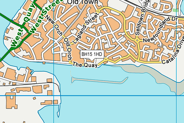 BH15 1HD map - OS VectorMap District (Ordnance Survey)
