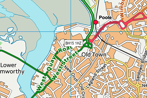 BH15 1HZ map - OS VectorMap District (Ordnance Survey) BH15 1HZ map - OS VectorMap District (Ordnance Survey)