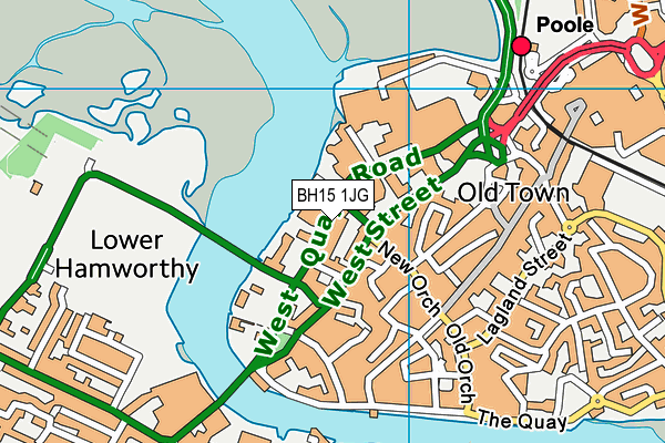 BH15 1JG map - OS VectorMap District (Ordnance Survey) BH15 1JG map - OS VectorMap District (Ordnance Survey)