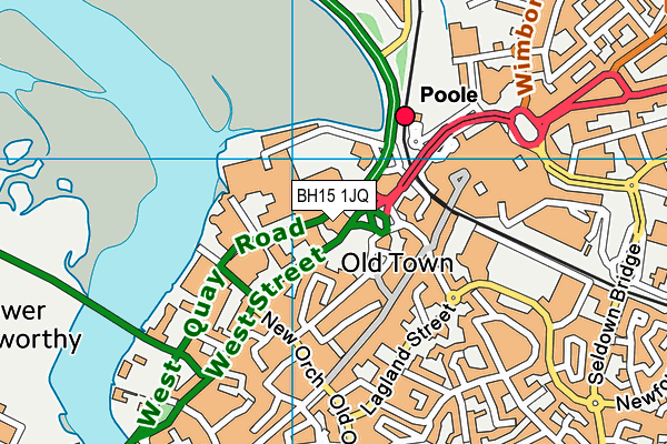 BH15 1JQ map - OS VectorMap District (Ordnance Survey)